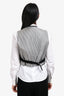 Etro Black Studded Vest Waistcoat with Striped Back Size 46