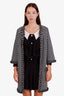 Pre-loved Chanel™ 14P Black/White Check Chain Trimmed Knit Cardigan Size 36