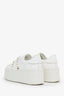 Valentino White Leather Rockstud Platform Sneaker Size 35