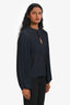 Frame Navy Pleated Long Sleeve Top Size XS