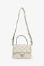 Valentino Off White Quilted Leather Mini Candystud Top Handle Bag with Strap