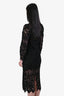 Ba&sh Black Knit Eyelet Long Sleeve Midi Dress Size S
