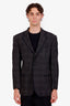 Blazer Etro simple boutonnage en laine et soie gris, taille 54 homme