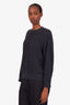 Brunello Cucinelli Dark Blue Cotton Open Ribbed Knit Sweater Size Medium