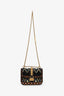 Valentino Black Leather Beaded Rockstud Glam Lock Chain Shoulder Bag