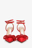 Mach & Mach Red Glitter Crystal Bow Heels Size 37