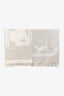 Hermès Beige/Grey Wool Cashmere Fringe Blanket