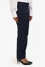 Akris Punto Navy Blue Cotton Blend Tapered Trousers Size 4