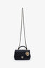 Pre-loved Chanel™ 2023 Black Lambskin Pearl Crystal Lion Charm Rectangular Top Handle Flap
