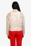 Brunello Cucinelli Cream Metallic Cotton Buttoned Jacket Size 36