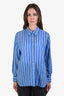 Doen Blue/White Striped Button Down Top Size M