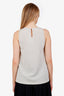 Brunello Cucinelli Taupe Silk Sleeveless Blouse Size M