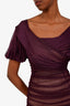 Dolce & Gabbana 2014 Runway Purple Silk Ruched Maxi Dress Size 42