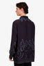 Versace Black Silk Patterned Button Down Shirt Size 45 Mens