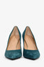 Stuart Weitzman Teal Suede Pointed Heels Size 9