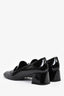 Prada Black Patent Leather Logo Block Square Toe Heels Size 42