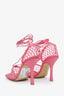 Bottega Veneta Pink Stretch Lace Up Net Heels Size 39