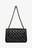 Pre-loved Chanel™ 2015 16 Black Quilted Lambskin Classic Jumbo Double Flap GHW
