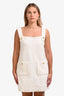 Gucci Terrycloth GG Monogram Button Detail Sleeveless Mini Dress Size M
