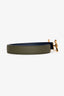 Hermès Navy/Green Reversible H Equestre Belt GHW