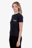 Balenciaga Black Cotton Logo Embroidered T Shirt Size XS