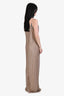Mac Duggal Nude Beaded Spaghetti Strap Column Maxi Dress Size 10