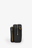 Christian Dior 2024 Black Grained Leather Caro Double Pouch Crossbody