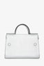 Christian Dior Silver Metallic Leather Diorever Medium Top Handle with Strap