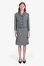 Gucci 2025 Black/White Boucle Slit Pencil Skirt Size 40