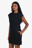 Helmut Lang Navy Blue/Black Sleeveless Mini Shift Dress Size 00