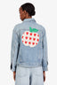 Gucci Blue Denim Les Pommes Apple-embroidered Jacket Size 36