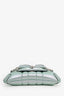 Gucci Blue/Green Leather Horsebit Chain Medium Bag With Two Straps