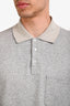Louis Vuitton Grey Cotton Silk Blend Monogram Short Sleeve Polo Shirt Size L Mens