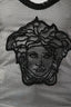 Versace Black and White Mesh Overlay Medusa Tank Top Size 40