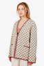 Gucci Beige/Purple Tweed GG Monogram Evening Jacket Size 46