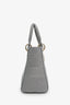 Christian Dior 2020 Grey Cannage Embroidered Canvas Small Lady D-Lite with Strap