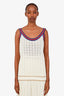 Gucci Cream Cotton Scoop Neck Jacquard Knit Tank Size M
