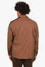 Burberry Brown Wool Button-Up Shirt Size L Mens