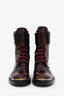 Louis Vuitton Burgundy Patent Leather Combat Boots Size 36