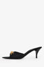 Saint Laurent Black Jacquard Gippy Chain Mules Size 38
