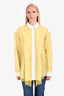 Acne Studios White/Yellow Floral Print Serene Chiffon Long Sleeve Button Down Shirt Size 38