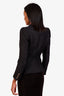 Balmain Black Wool-Blend Textured Single Breasted Blazer Size 38