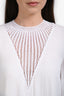 A.L.C. White Crepe Crochet Detail Long Sleeve Mini Dress Size 2