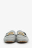 Fendi Blue Leather Baguette Loafers Size 39