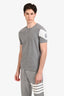 Moncler Grey Cotton Emblem T-Shirt Size S Mens