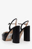 Gucci Black Leather Double G Embellished Platform Pumps Size 40.5