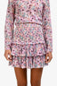 Isabel Marant Etoile Purple Floral Cotton Mini Skirt Size 38