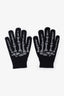 Saint Laurent Black Cashmere Skeleton Gloves