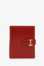 Hermès 2020 Red Alligator Bearn Compact Wallet