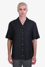 Versace Black Cotton Silk Blend Medusa Button Down SS Shirt Size 50 Mens